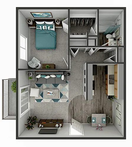 Floor plan 1 Bedroom G