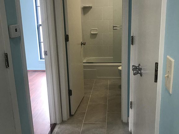 turn left, bed room(left side) and bathroom