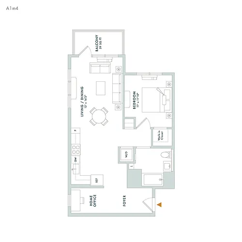 Floor plan A1M4 - Home Office - Balcony