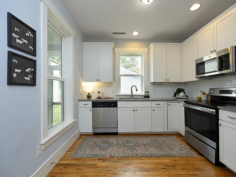 Kitchen with Glass door to Screened in Porch