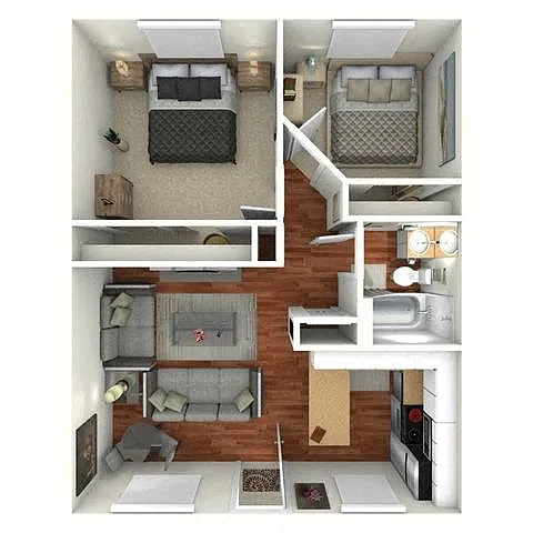 Floor plan 2 Bed 1 Bath Down