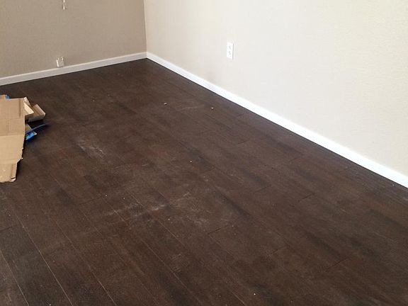 New bamboo flooring being installed