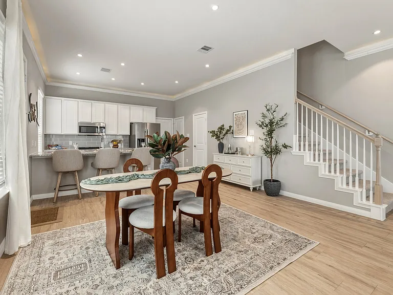 Open Concept Kitchen and Dining with Downstairs Half Bath (Plan 4201)