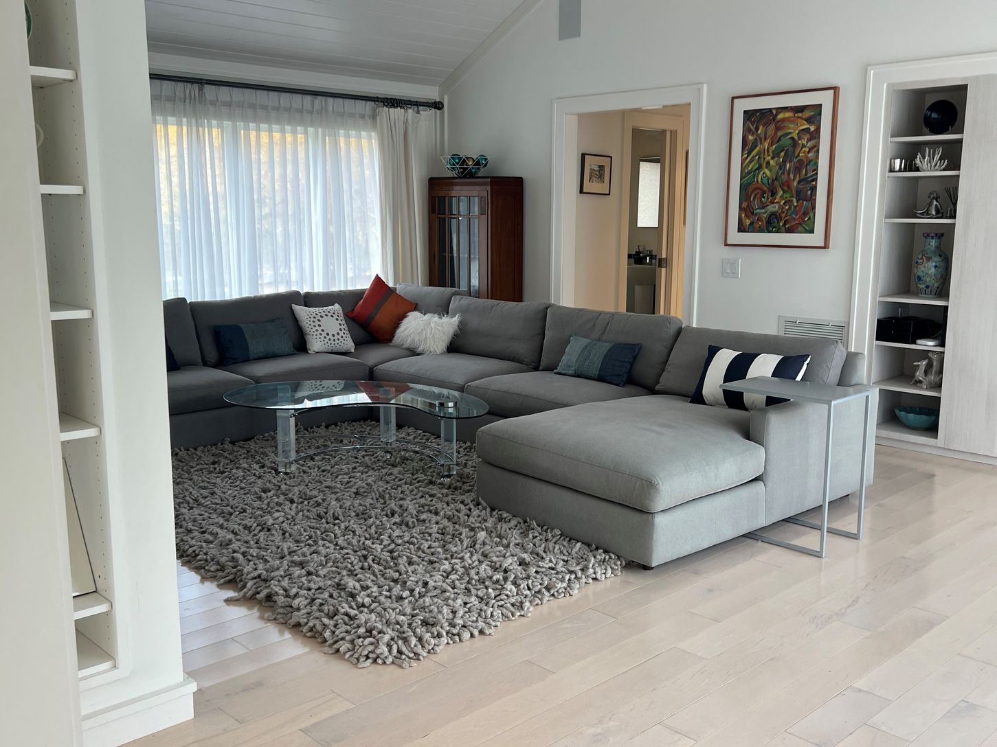Living room leading to dining area.