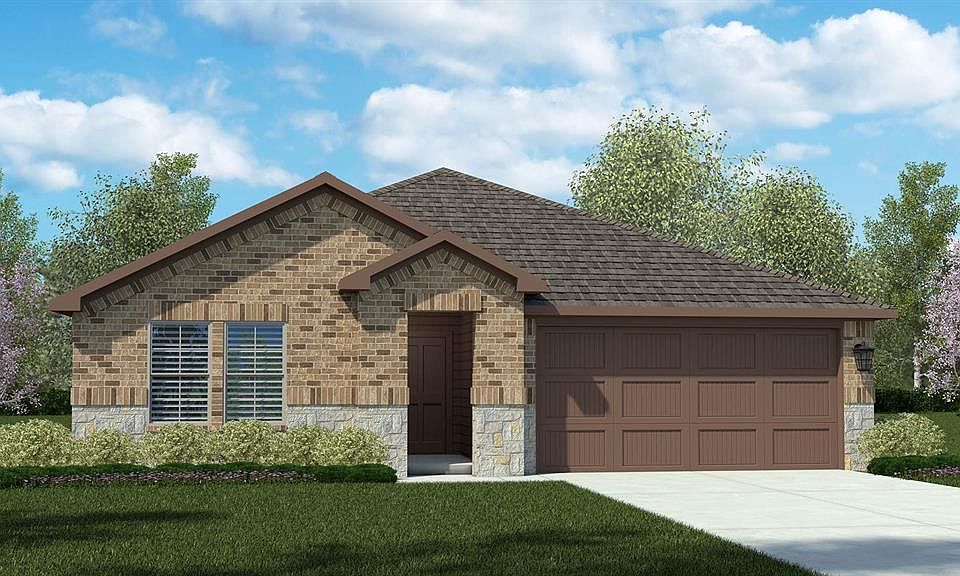 Front Elevation-D.R. Horton''s Justin floor plan elevation-B-All Home and community information, including pricing, included features, terms, availability and amenities, are subject to change at any time without notice or obligation. All Drawings, pictures, photographs, video, square footages, floor plans, elevations, features, colors and sizes are approximate for illustration purposes only and will vary from the homes as built.