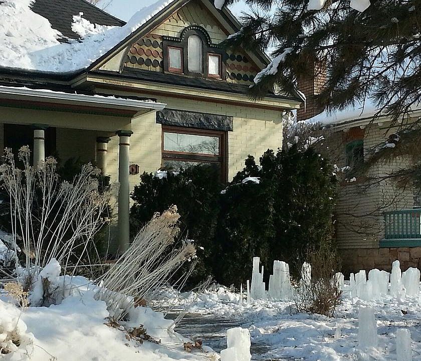 Front of house in winter