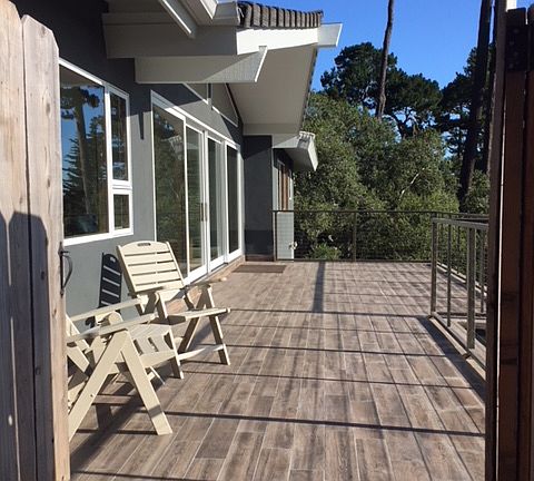 Newly-tiled deck