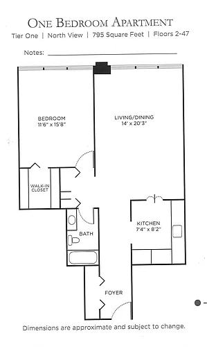 Floor plan 1 Bedroom Elite