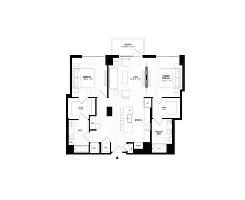 Floor plan 2 Bed/2 Bath-B3