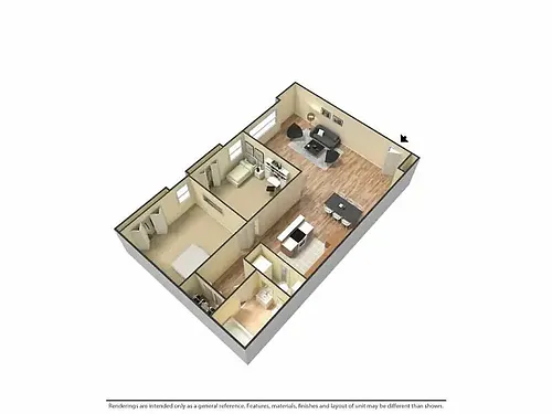 Floor plan 2 Bedroom 1 Bathroom