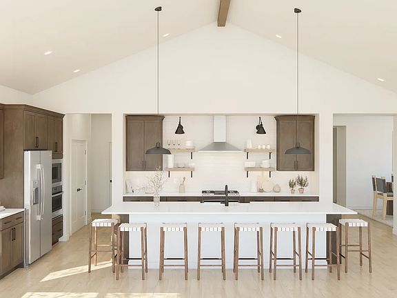 Kitchen with pendant lighting