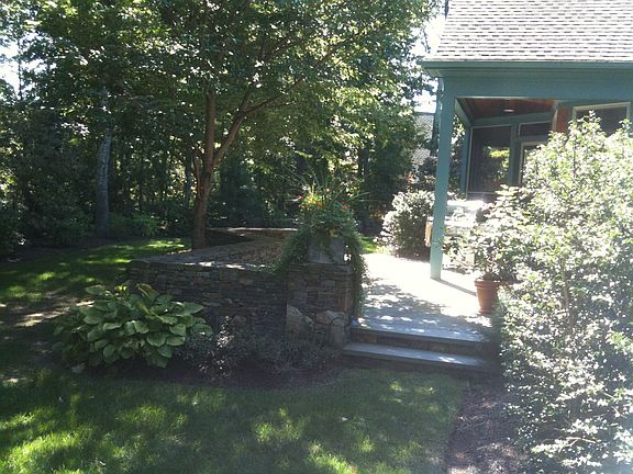 East view onto patio