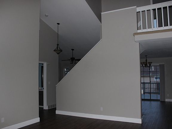 Vaulted ceiling in living room