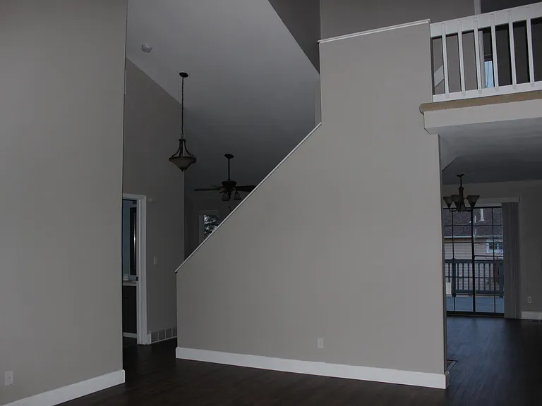 Vaulted ceiling in living room