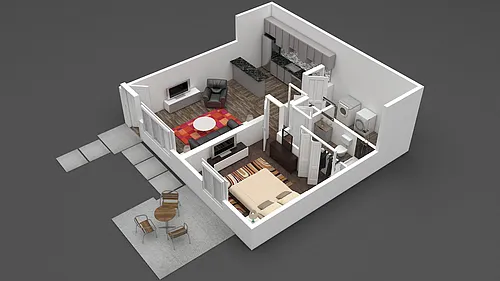 Floor plan One Bed | One Bath | C1