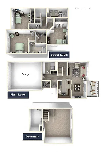 Floor plan Yarrow with Basement Townhome
