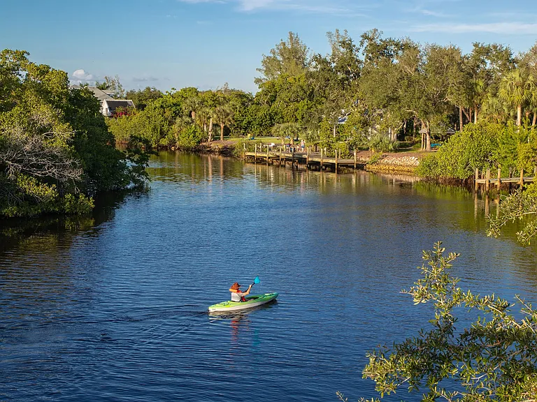 Complimentary single and double kayaks are available to our residents to experience a nature-filled adventure down the river anytime.