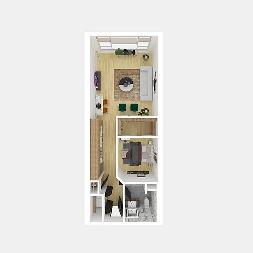 Floor plan 1 Bedroom 1 Bathroom B