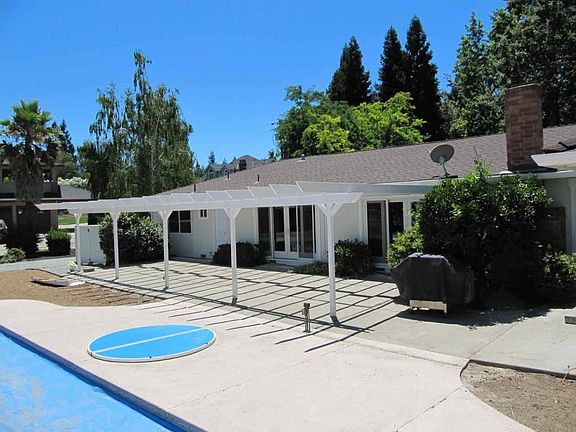 Pool and covered patio.