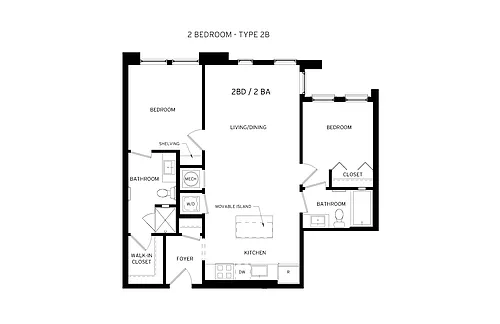 Floor plan Carmine - 2 Bedroom