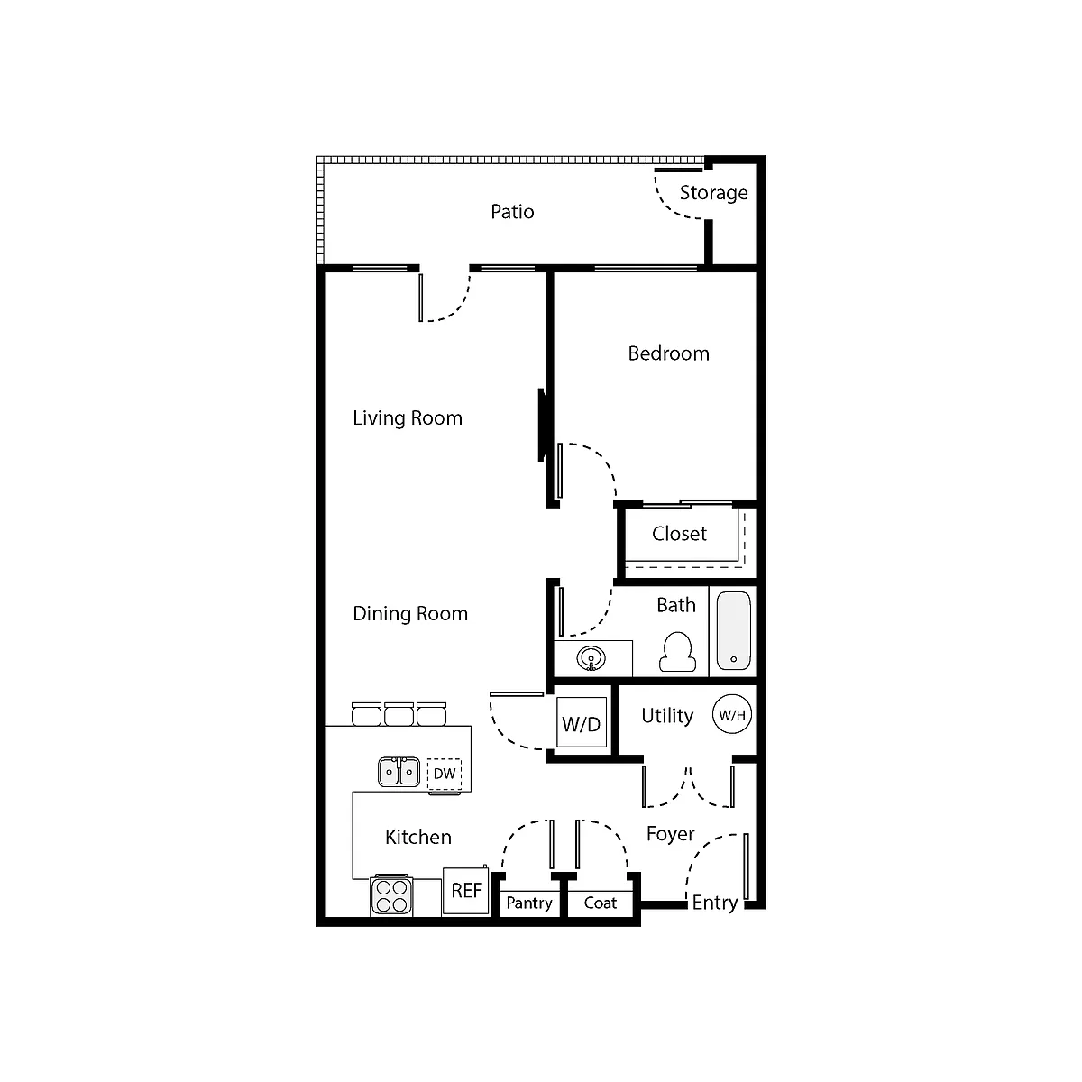 Floor plan Unit A- One Bedroom