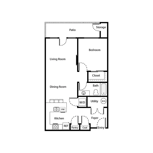 Floor plan Unit A- One Bedroom