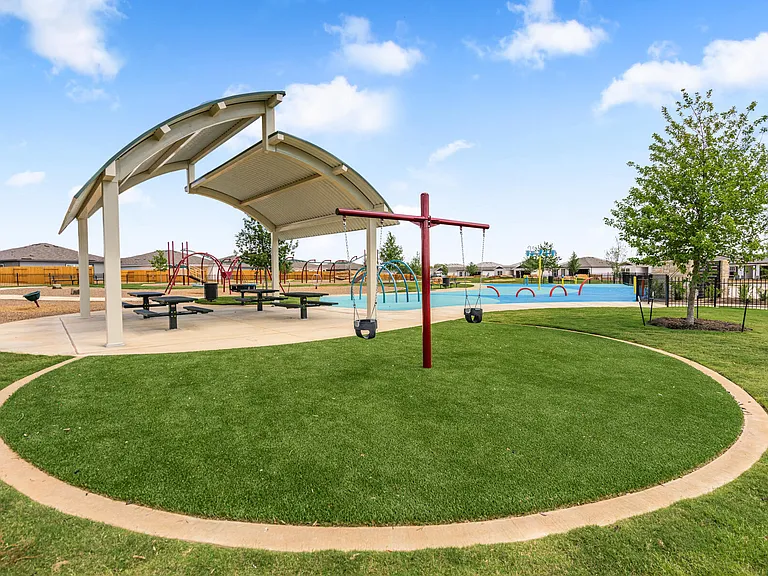 Covered pavilion and splash pad.