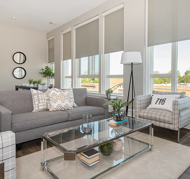 Living room with sample furniture.