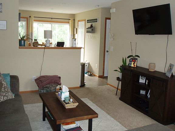 View from living room to kitchen