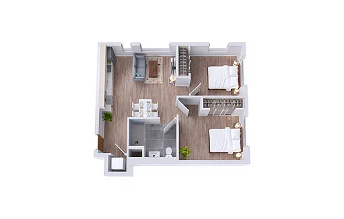 Floor plan 2D - Two Bedrooms
