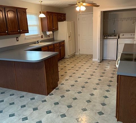 Kitchen, dining area, laundry
