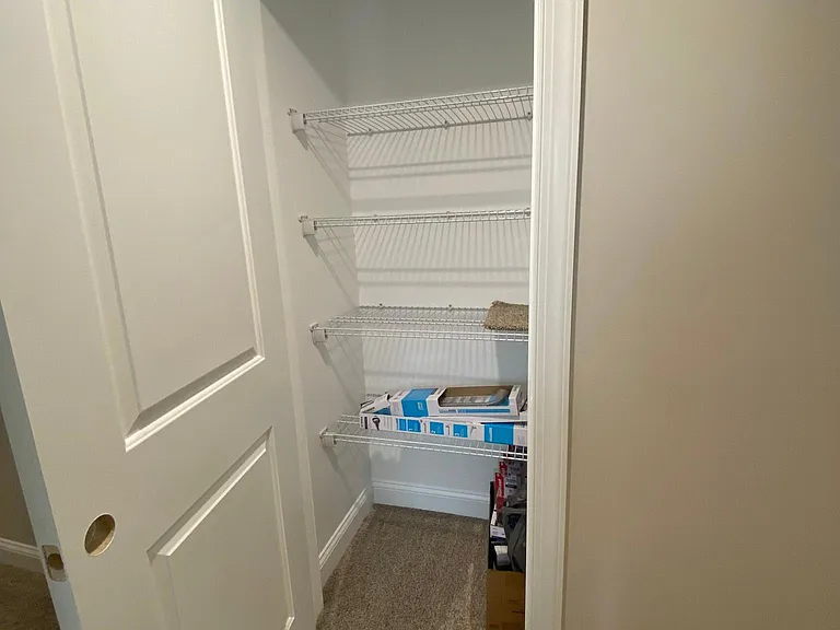 Linen closet in hallway