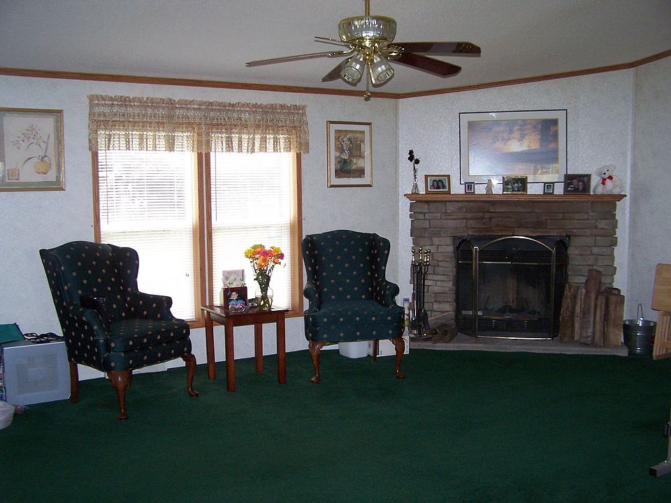 Den with fireplace