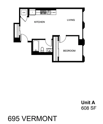 Floor plan A - 1 Bedroom
