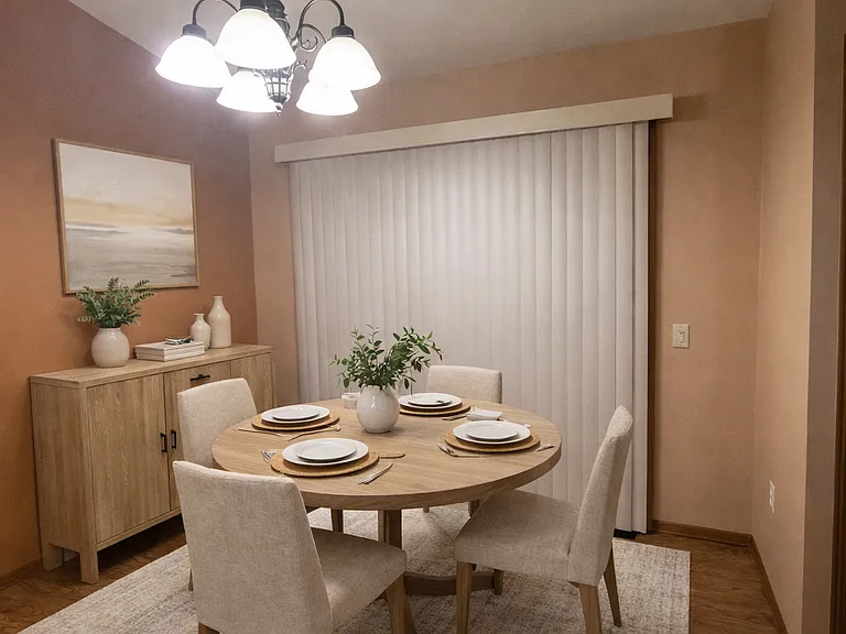 Virtually staging of dining room