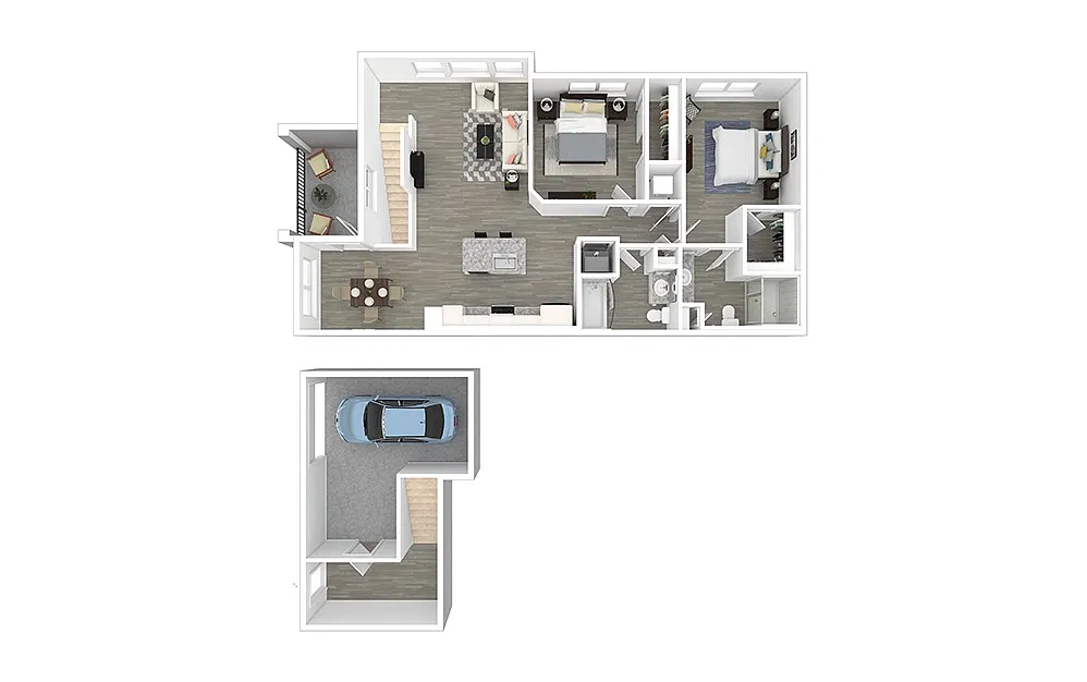 Floor plan Tee with Attached Garage