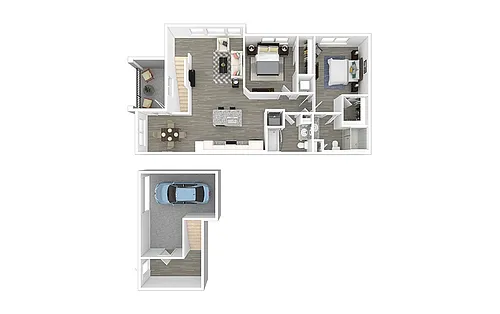 Floor plan Tee with Attached Garage