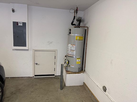 water heater in garage and store room