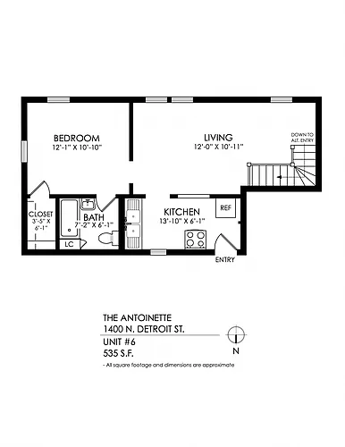 Floor plan 1 Bed, 1 Bathroom