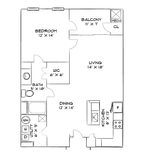 Floor plan Design 1B