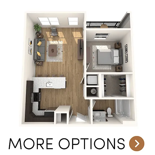 Floor plan 1 Bedroom, 1 Bathroom