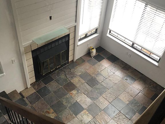 View of living room from loft
