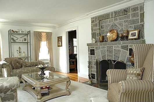 Fieldstone Wood Burning Fireplace