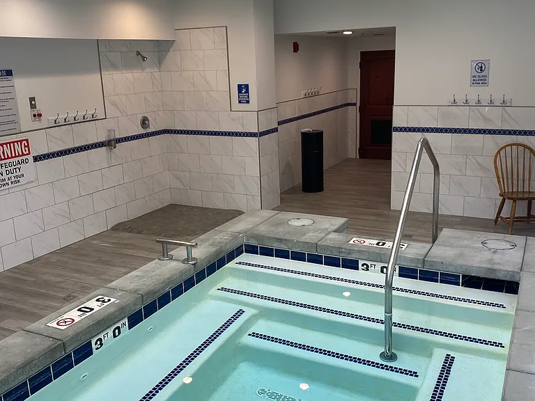 In-building large hot tub