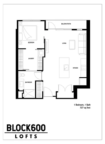 Floor plan 1 Bed 1 Bath