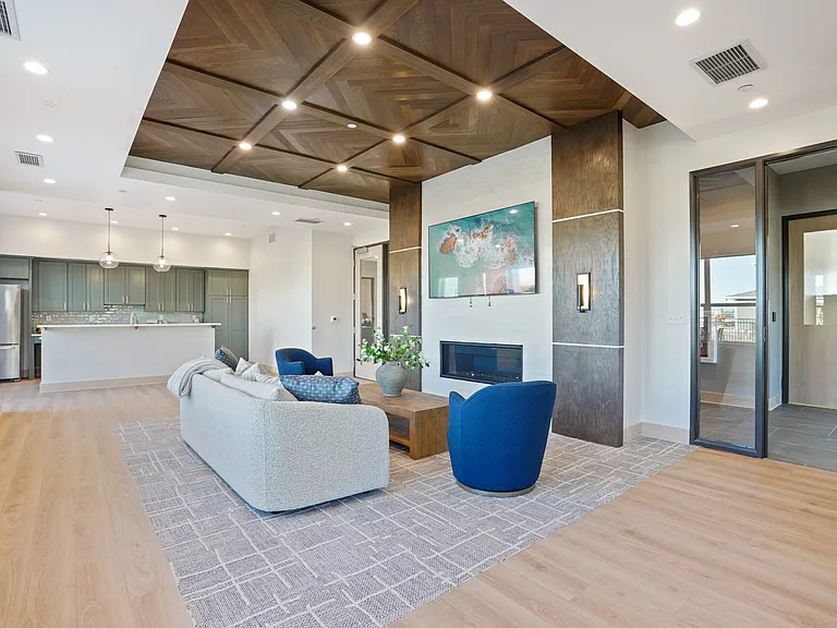 Community Room with TV and Fireplace