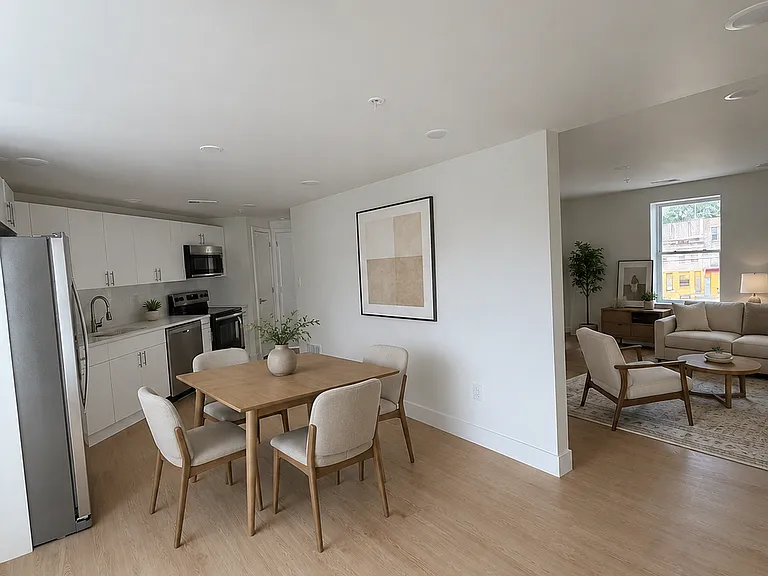 Virtually staged to help show possible furniture layout and use of space.