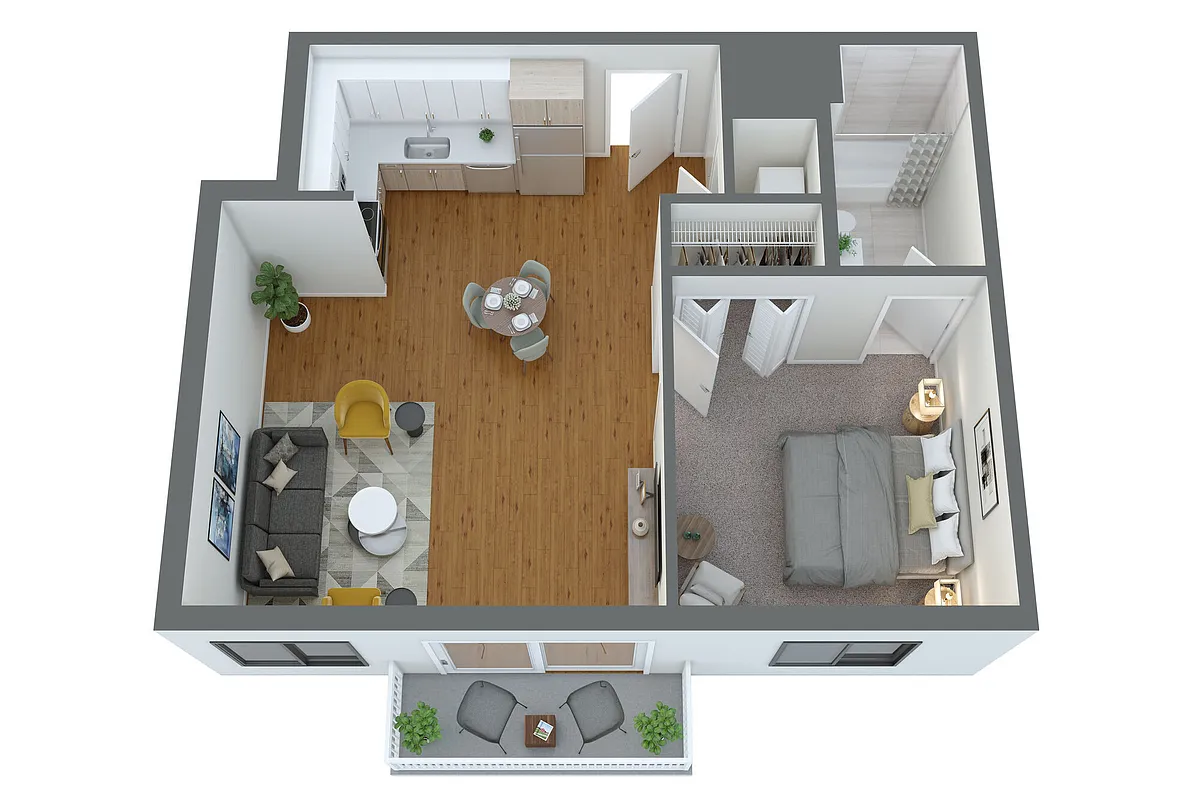Floor plan A12 1 Bed/1 Bath