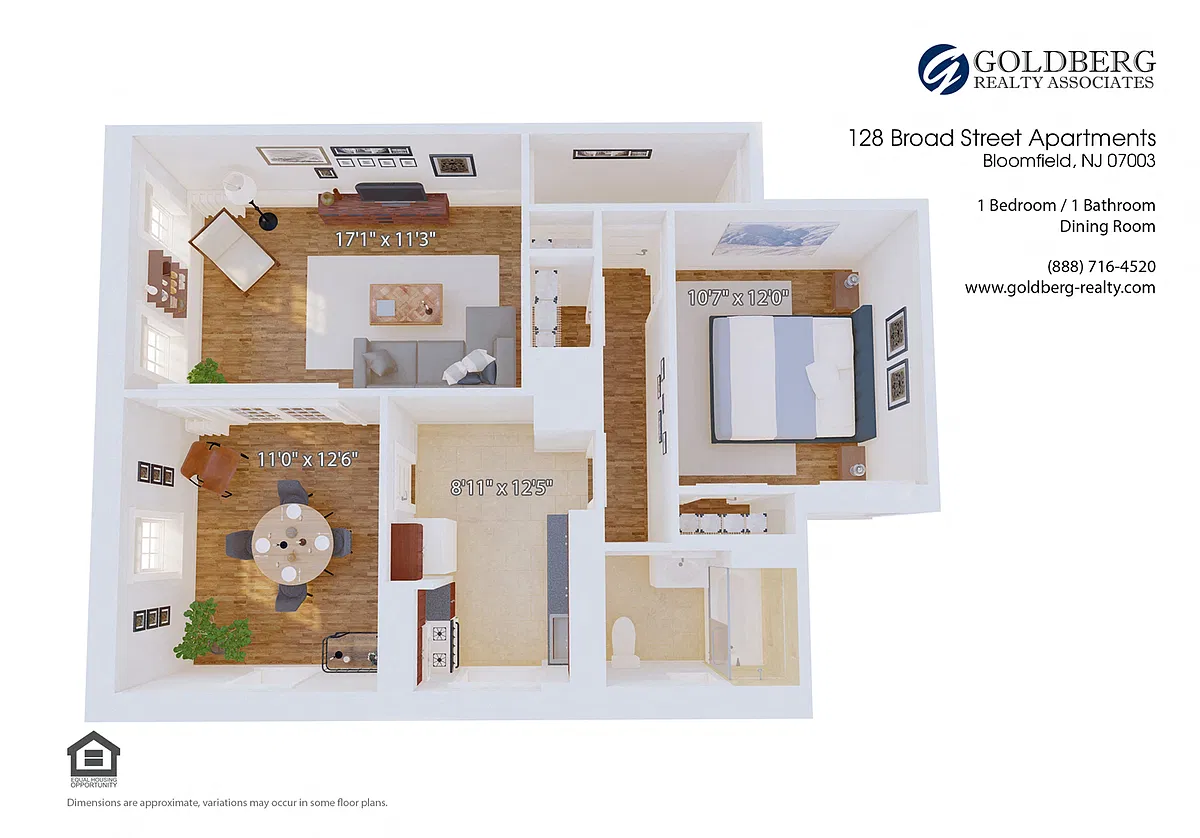 Floor plan 1 Bedroom Dining Room