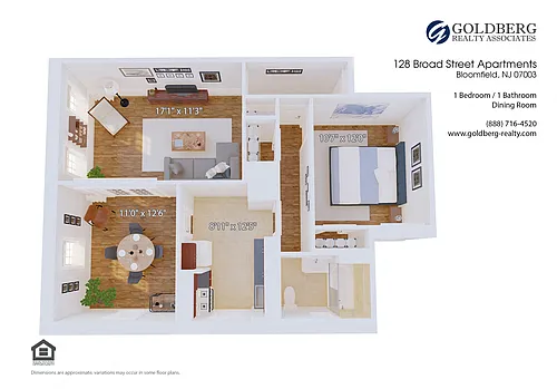 Floor plan 1 Bedroom Dining Room